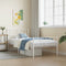 vidaXL - Bedframe - met - hoofd- - en - voeteneinde - metaal - wit - 90x190 - cm