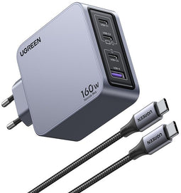 Ugreen Nexode Pro - Oplader 160W - 1x USB type-A 3x USB type-C - Grijs/Zwart