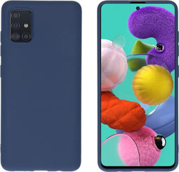 iMoshion Hoesje Geschikt voor Samsung Galaxy A51 Hoesje Siliconen - iMoshion Color Backcover - Donkerblauw