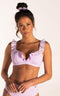 Beachlife Lilac Check Ruffle - Bikinitop met voorgevormde cups en beugel - Maat 36E - Lila/Geblokt