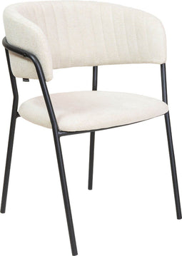 Liviza Stoel Beni linnen beige - Linnen - Rond Beige - 78 cm , 55.5 cm , 54 cm