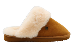 Alpacas Footwear 66M0107B - Pantoffels - Rundersuède & Lamsbont - Chestnut - Maat 43