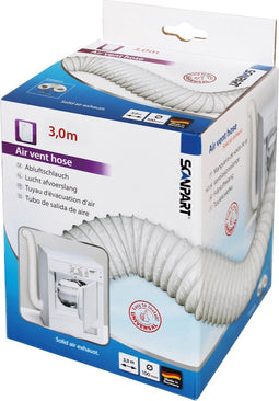 Scanpart luchtafvoerslang droger 100 mm 3 meter - Met 2 slangklemmen - Geschikt voor AEG Beko Bosch LG Miele Samsung Siemens Whirlpool - Flexibel PVC - Universeel