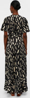OBJECT Papaya - Lang satijnlook jurk - Overslag met ruffle detail - Maat 40