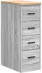 vidaXL - Garagekast - 30x51x85 - cm - massief - grenenhout - grijs - sonoma