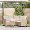 vidaXL - Tuinbank - met - tafel - en - kussens - L-vormig - beige - poly - rattan