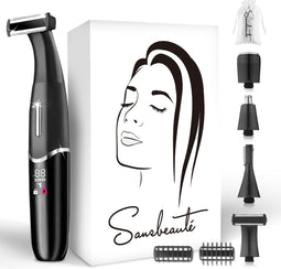 Sansbeauté® 4-in-1 Bikinitrimmer - Gezicht - Oksels - Benen - Bikinilijn - Waterproof - Classic Black - Inclusief Travel Bag