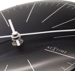 NeXtime - Wandklok/Tafelklok- 20cm- Glas -Zwart-'Big Stripe Mini Dome