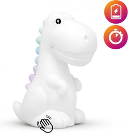 Dhink Dinosaurus Nachtlamp Oplaadbaar met Timer, Dimmer en Tapfunctie– Multi kleur en Wit licht