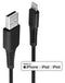 LINDY USB-kabel USB 2.0 USB-A stekker, Apple Lightning stekker 3.00 m Zwart 31322