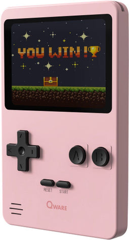 Qware - Retro Gamer - Retro Spelcomputer - Retro Console - Mini Spelcomputer - 2.8 inch - 8-Bit - 240 Games - Klassiek - Nostalgie - Spelletjes - Roze