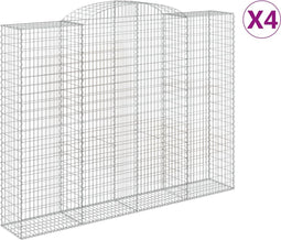 vidaXL - Schanskorven - 4 - st - gewelfd - 300x50x220/240 - cm - ijzer
