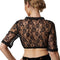 Dressforfun Dirndlblouse Resi XXL - Dirndlblouse - Halflange mouwen bloemenkant
