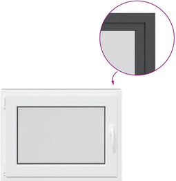vidaXL - Kelderraam - "RISOR" - 80x70 - cm - draai-kiep - DIN - links - antraciet