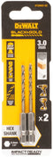 DeWalt DT20602-QZ - HSS-G Metaalboor - 3 mm Zeskant - Corrosiebestendig (2 stuks)
