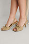 NA-KD Ruffled - Sandalen met hak - Slingback ontwerp met ruche details - Beige - Maat 40