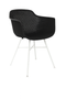 INDY KICK - Tuinstoelen - Set van 4 - Kunststof kuip - Gecoat metalen frame - Zwart - Wit (set van 4)