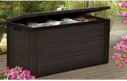 TOOD Koffer voor harsopslag - 300 L - Bruin houtlook - 120 x 46 x 58 cm
