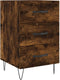 vidaXL - Nachtkastje - 40x40x66 - cm - bewerkt - hout - gerookt - eikenkleurig