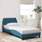vidaXL - Bedframe - met - hoofdbord - fluweel - blauw - 80x200 - cm