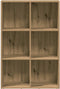 vidaXL - Boekenkast/dressoir - 66x30x98 - cm - bewerkt - hout - artisanaal - eiken
