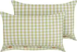TALYA - Sierkussen set van 2 - Olijfgroen/wit - 40 x 60 cm - Polyester