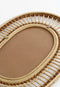 Mica Decorations Oval Wandspiegel - Ovaal - Gevlochten rotan - Lichtbruin (1 stuk)