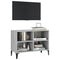 Tv-meubel met metalen poten 69,5x30x50 cm grijs sonoma eiken
