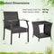 Coast 3-Delige Rieten Patio Set - 2 Gestoffeerde Stoelen 66x59x87 cm + Salontafel 46x46x49 cm - Bruin (2 stuks)