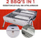 BBQ Collection draagbare houtskoolbarbecue - uitklapbaar - 42x29,5x37cm - zilver