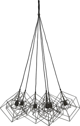 Light & Living Hanglamp KUBINKA - mat zwart - 6-lichtpunten