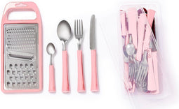 Di Solle 26-delige Bestekset voor 6 Personen - Baby Pink met Raspdeksel en Opbergbak