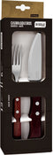 Di Solle Sollewood Jumbo BBQ set 4 delig 2 messen en 2 vorken in doos RVS duurzaam houtcomposiet
