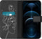 iMoshion Hoesje Geschikt voor iPhone 12 Pro / 12 Hoesje Met Pasjeshouder - iMoshion Design Softcase Bookcase - Wit / Zwart / Woman Flower Black