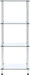 vidaXL - Kastje - 4-laags - 40x40x100 - cm - gehard - glas - transparant