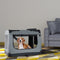 Lassie - Vouwbare Hondentransportbox M - Geschikt voor kleine honden - Grijs - 42 x 60 x 44 cm