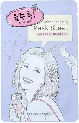 Holika Holika - Mask Sheet After Drinking odświeżająco-oczyszczająca maseczka na bawełnianej płachcie po imprezie