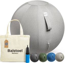 Backerz Zitbal 75 CM - Ergonomische Zitbal - Linnen Hoes Licht Grijs