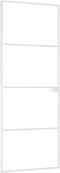 vidaXL - Binnendeur - 76x201,5 - cm - gehard - glas - en - aluminium - smal - wit