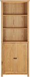 vidaXL - Boekenkast - met - 2 - deuren - 70x30x180 - cm - massief - eikenhout