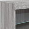 vidaXL - Dressoir - met - LED-verlichting - 60x37x67 - cm - grijs - sonoma - eiken