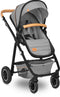 Lionelo Amber - 3in1 Kinderwagen - Reiswieg Buggy Autostoel - ADAC getest - Geveerde luchtbanden - Steen Grijs