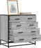 vidaXL - Ladekast - 70x41x70 - cm - bewerkt - hout - grijs - sonoma - eikenkleurig
