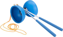 Diabolo rubber met metalen stokjes blauw