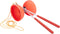 Diabolo rubber met metalen stokjes fluor rood