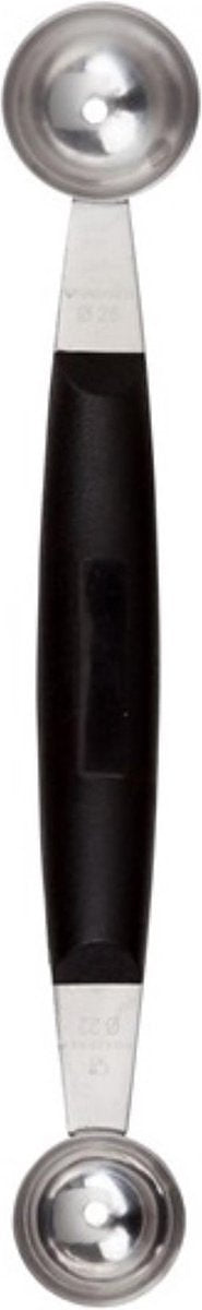 Diamant Sabatier Pommes Parisienneboor - Dubbel Ø 22 en Ø 25 mm - RVS - Kunststof Handvat - Zwart
