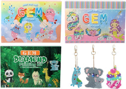 Diamond painting keychain 5 stuks| 3 assorti