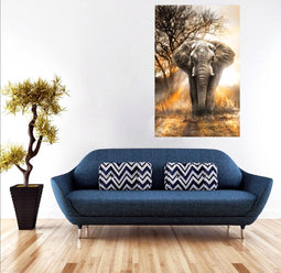 Diamond painting - Olifant in schemer - 40 x 50 cm - Volwassenen - Kinderen - Ronde steentjes - Diamant schilderen - Zelf schilderijen maken - Hobby - Volledig