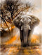 Diamond painting - Olifant in schemer - 40 x 50 cm - Volwassenen - Kinderen - Ronde steentjes - Diamant schilderen - Zelf schilderijen maken - Hobby - Volledig