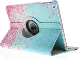 Tablet Hoes Geschikt voor iPad Air 2 (2014) - 360° Draaibare Design Bookcase - Roze / Meerkleurig /Pink Blossom